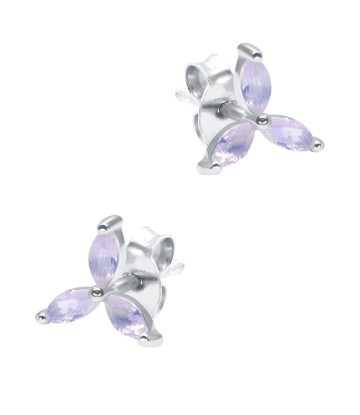 Three Petal Flower Silver Stud Earring STS-6263